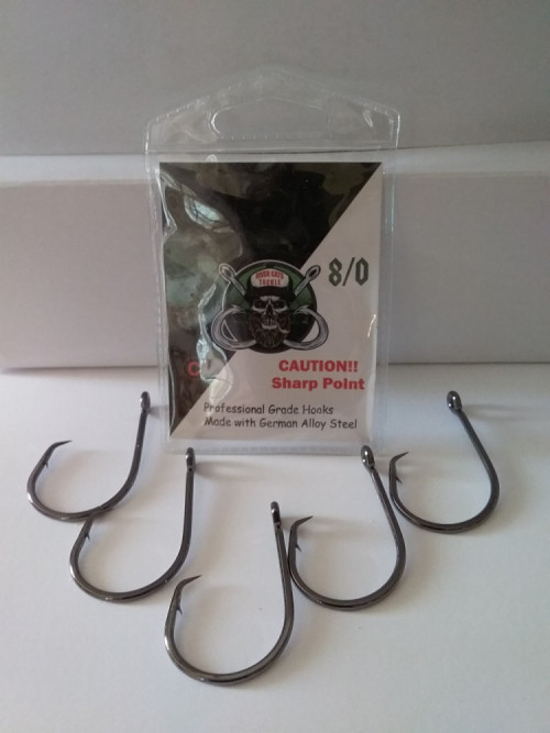 8/0 German Alloy Straight Shank Circle Hooks