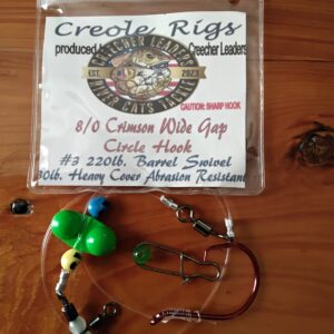 8/0 Crimson Red Wide Gap Creole Rig